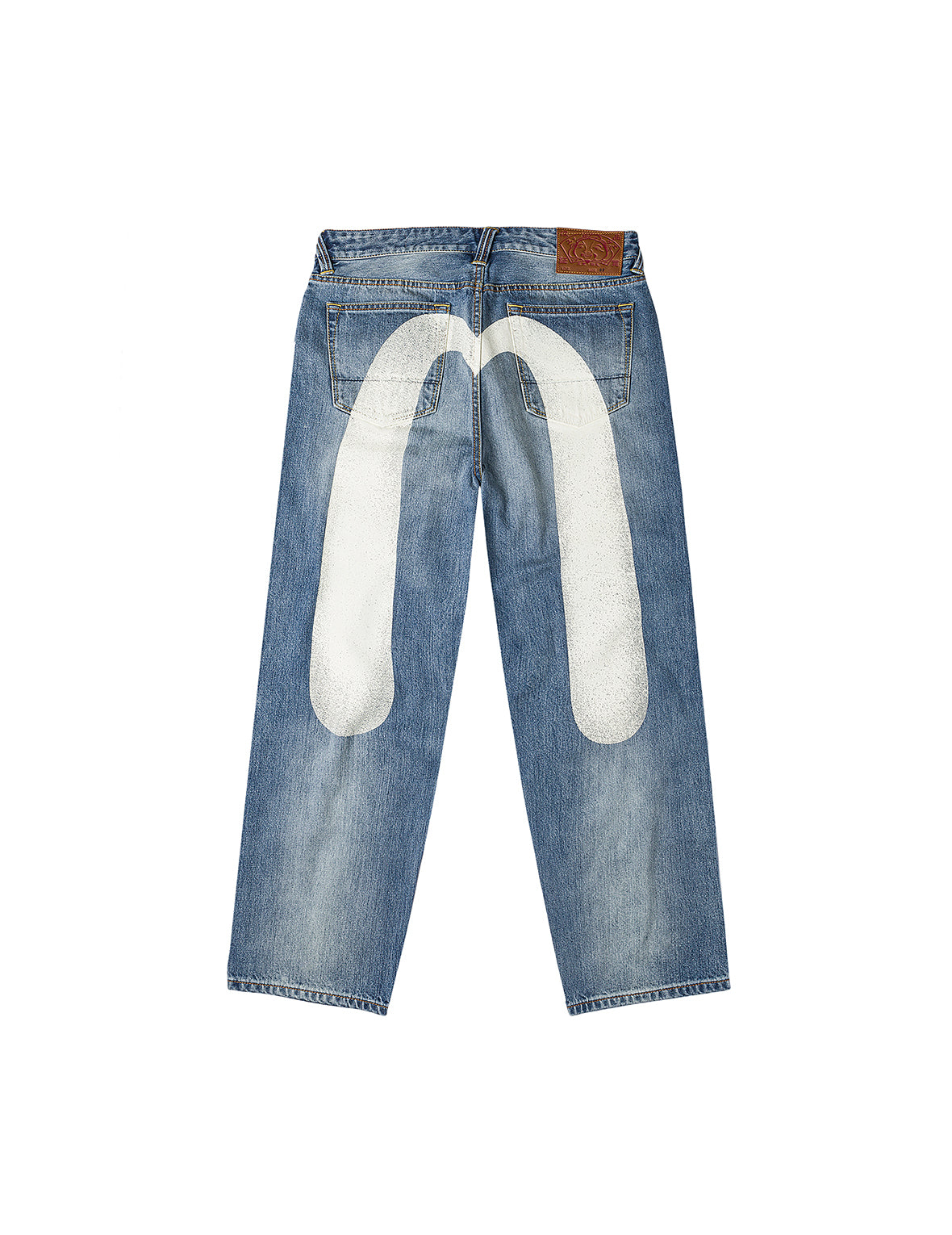 Ecru Daicock Print Loose Fit Jeans #2038